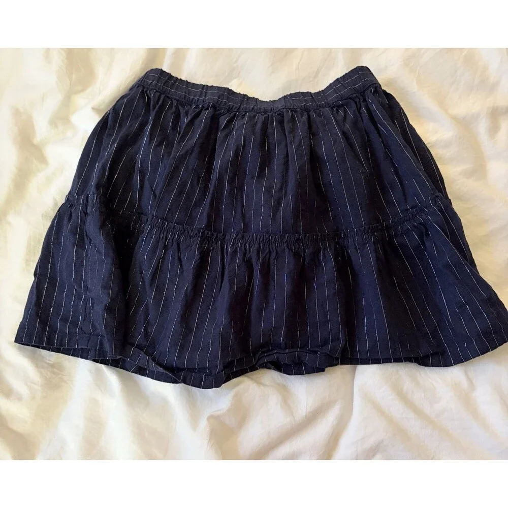 Girls GAP Flare Whimsy Skirt Short Size 12 Blue Silver Sparkle Baby Doll